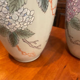 pair of hydrangea Chinese vases