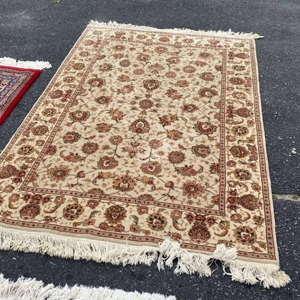 Cream and Red Persian Rug