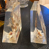 Mid Century Lucite Shell Bookends