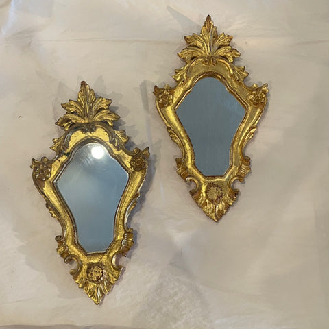 pair of gold leafed Italian mirrors