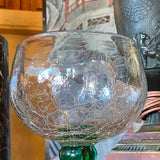 Large Crackle Glass Goblet