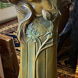 Art Nouveau Metal Figural Vase