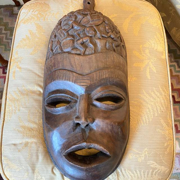 Ornate Wood Carved African Mask