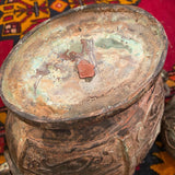 Chinese broze foo dog lidded urn with ram handles