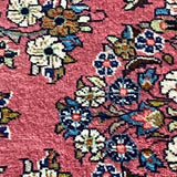 Pink and Navy Hand Knotted Rug 4'8" x 6'10"