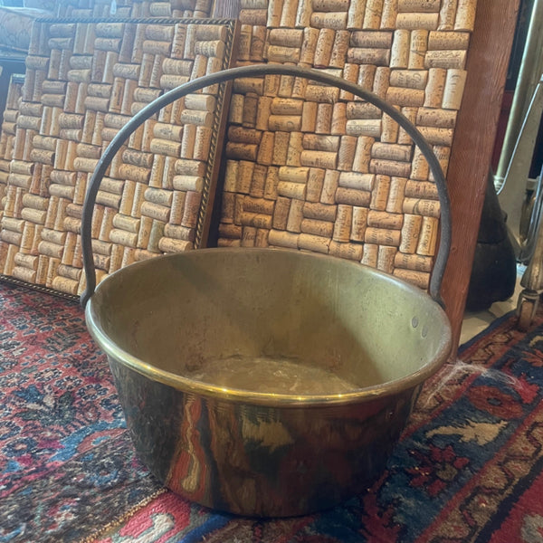 brass pot with iron handle