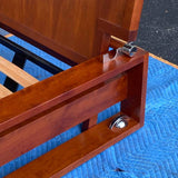 Wood Queen Bed with Adjustable Tilted Headboard