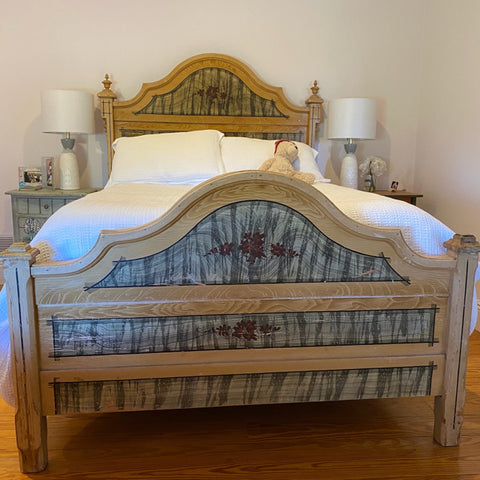 Beautiful Hand Painted Full Bed with Rails