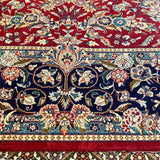 Red and Navy Blue Floral Persian Rug 8'3" x 11"