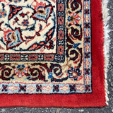 Large Wool Rug - Red & Beige Tones with Centered Medallion, Sold As Is