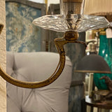 Pair of Mirrored Etched Double Arm Sconces