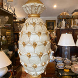 white and gold pineapple lamp